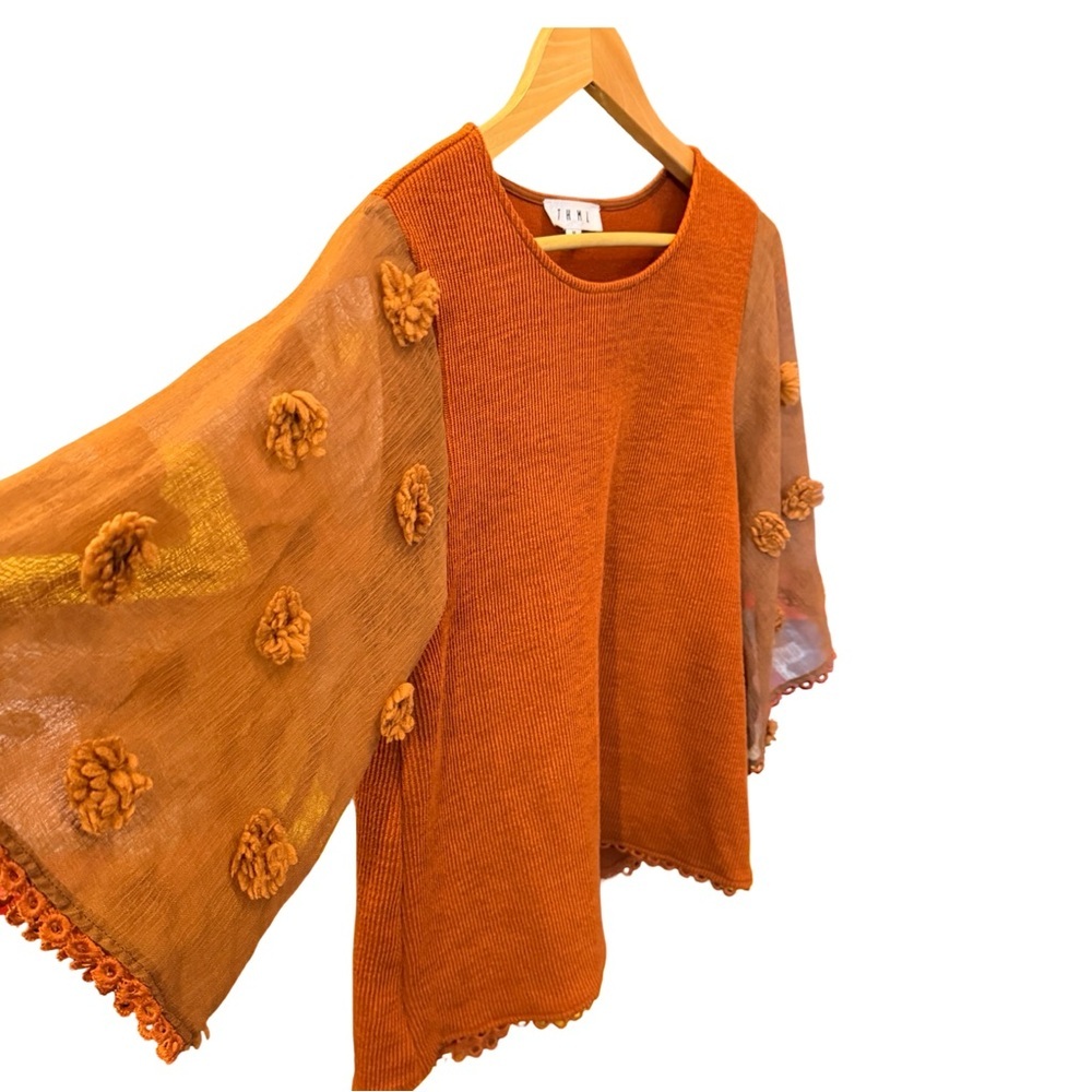 Anthropologie THML x Roolee Puff Sleeve Statement Blouse 🤎🍂✨ - Picture 5 of 16